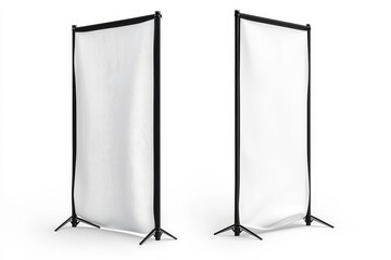 Poster - Mockup of a blank rectangle stretching banner grip frame in black and white,