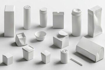 Aufkleber - Mockup of black and white food and drink packaging