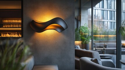 Wall Mural - Modern Interior Design with a Unique Wall Sconce