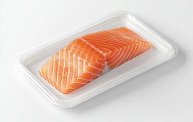 Poster - An isolated modern of a white label on a transparent pack for a salmon mockup