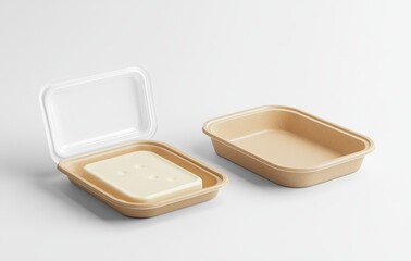 Poster - Cheese pack mockups, different views, blank white transparent