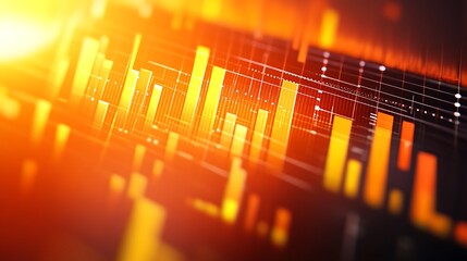 Aufkleber - Abstract Orange and Yellow Digital Data Visualization