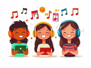 Poster - Exploring the World of Language Learning through Listening to Foreign Music and Flat Design A creative and engaging way to learn new languages and appreciate diverse cultures