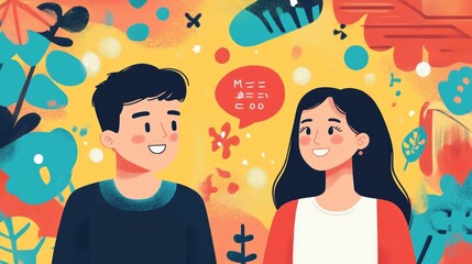 Poster - Mastering Language Skills Through Interactive Role Play A Flat Design Showcasing the Importance of Practicing Communication in Educational and Learning Environments