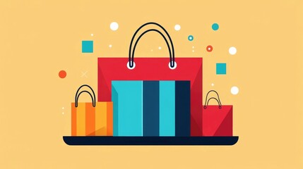 Poster - Sleek and modern flat design of a professional B2B e commerce platform interface  The digital marketplace showcases a clean