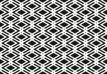 Wall Mural - Abstract Seamless Geometric Diamonds Black and White Pattern. 