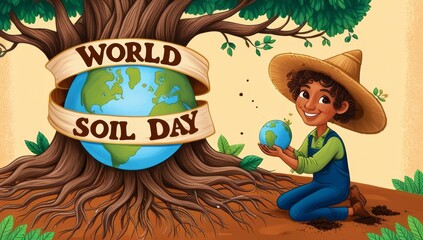 A vibrant and earthy illustration celebrating World Soil day