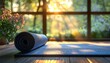© Nawarit - Wellness retreat in a tranquil environment, with yoga mats, soft music, and calming views, Relaxing, Warm, Detailed