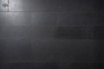 Sticker - Black tiled wall with smooth texture and geometric pattern