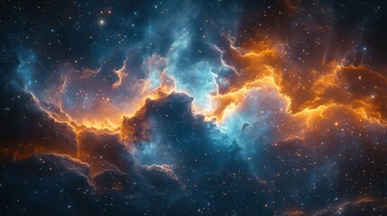 Wall Mural - abstract cosmic scene with swirling nebulas vibrant star clusters and ethereal light patterns evokin