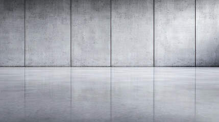 Minimalistic concrete interior with seamless floor and walls, ideal for modern design projects and backgrounds.