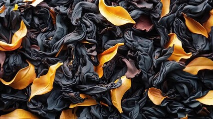 Poster - The Dried flower petals in contrasting colors cover a textured surface tea leaves beautifully.