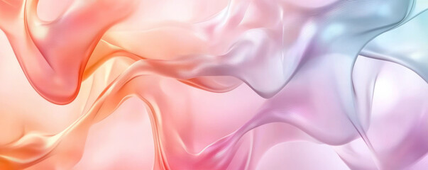 Sticker - Flowing soft pastel waves create an abstract and delicate gradient design with a serene and calming feel.