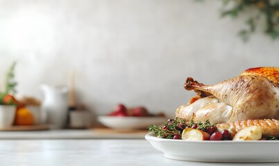 Wall Mural - Roasted Thanksgiving Turkey with Mayonnaise, Generative AI