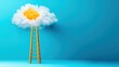 © Yuparet - Reaching for the Sky - Symbolic Ladder to Success with Copy Space for Text
