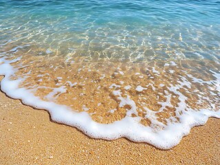 Wall Mural - Photo of a Wave Crashing on the Beach