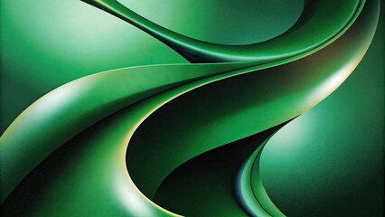 Poster - Flowing green abstract curves with a smooth texture