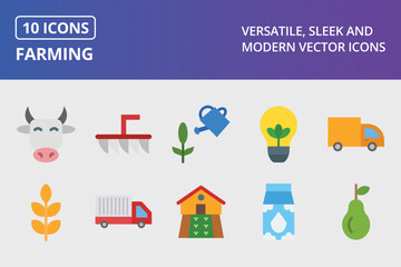 Wall Mural - Farming Flat Icon Set