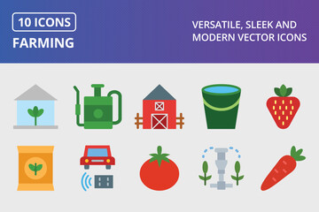 Wall Mural - Farming Flat Icon Set