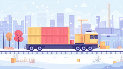 Poster - Monitoring Environmental Conditions for Efficient Goods Tracking and Logistics Management A Flat Design Showcasing the of Sensors Data Analysis and Reporting for Optimized Supply Chain