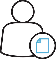 Sticker - People User and Document Icon