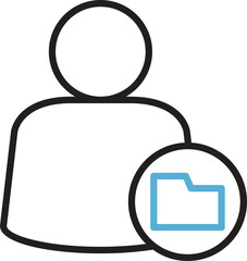 Sticker - People User and Folder Icon