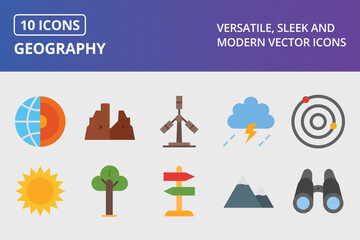 Wall Mural - Geography Flat Icon Set