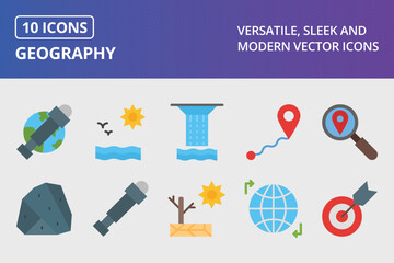 Wall Mural - Geography Flat Icon Set