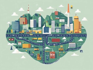 Poster - Integrated logistics platforms and transportation networks that enable efficient goods delivery supply chain optimization and warehouse management for modern businesses and industries