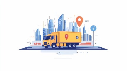 Poster - Digital logistics management software with dashboard data analysis and optimization tools for streamlining transportation and supply chain processes in a corporate business environment