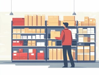Poster - Detailed Showcasing Inventory Optimization and Just In Time Strategies for Efficient Supply Chain Management and Business in a Flat Design Style