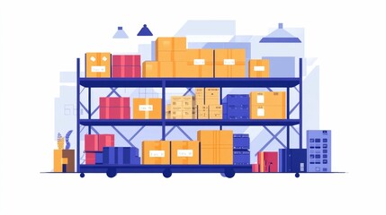 Poster - Optimizing Inventory Management for Streamlined and Business Growth Balancing Levels Improving Efficiency and Enhancing Customer Satisfaction through Innovative Flat Design