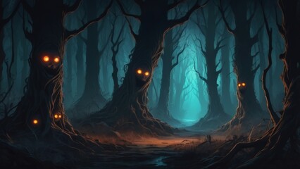 scary halloween ghost night background 