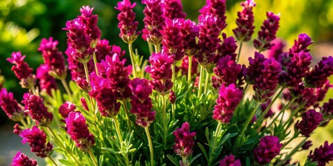 Wall Mural - Delicate purple lavender bush in full bloom, with vibrant flowers and soft green leaves, isolated on a transparent background for creative designs.