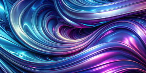 Abstract metallic swirl pattern in blue and purple hues