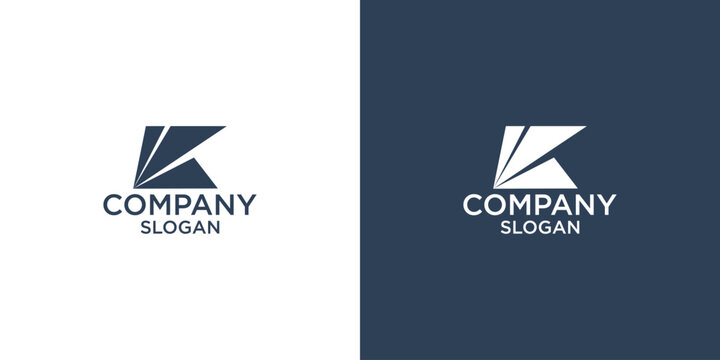 letter k abstract geometry logo vector design