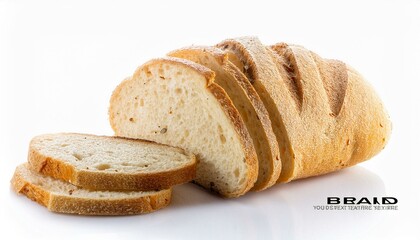 Wall Mural - sliced bread isolated on white bread, food, loaf, baked, white, bakery, 