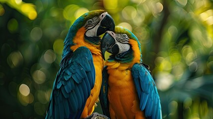 Two Blue and Gold Macaws