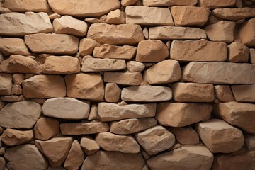 Canvas Print - Rustic stone wall texture close-up