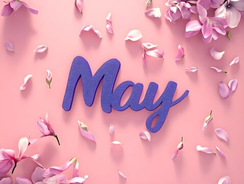 May on pink background
