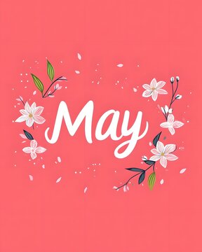 May on pink background