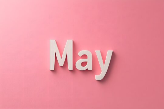 May on pink background