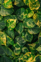 Poster - A detailed view of various green and yellow leaves
