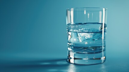 Aufkleber - A clear glass filled with water sits atop a table, ready for use