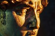 © Fotograf - A detailed view of a male figurine's facial features, ideal for art or architecture use