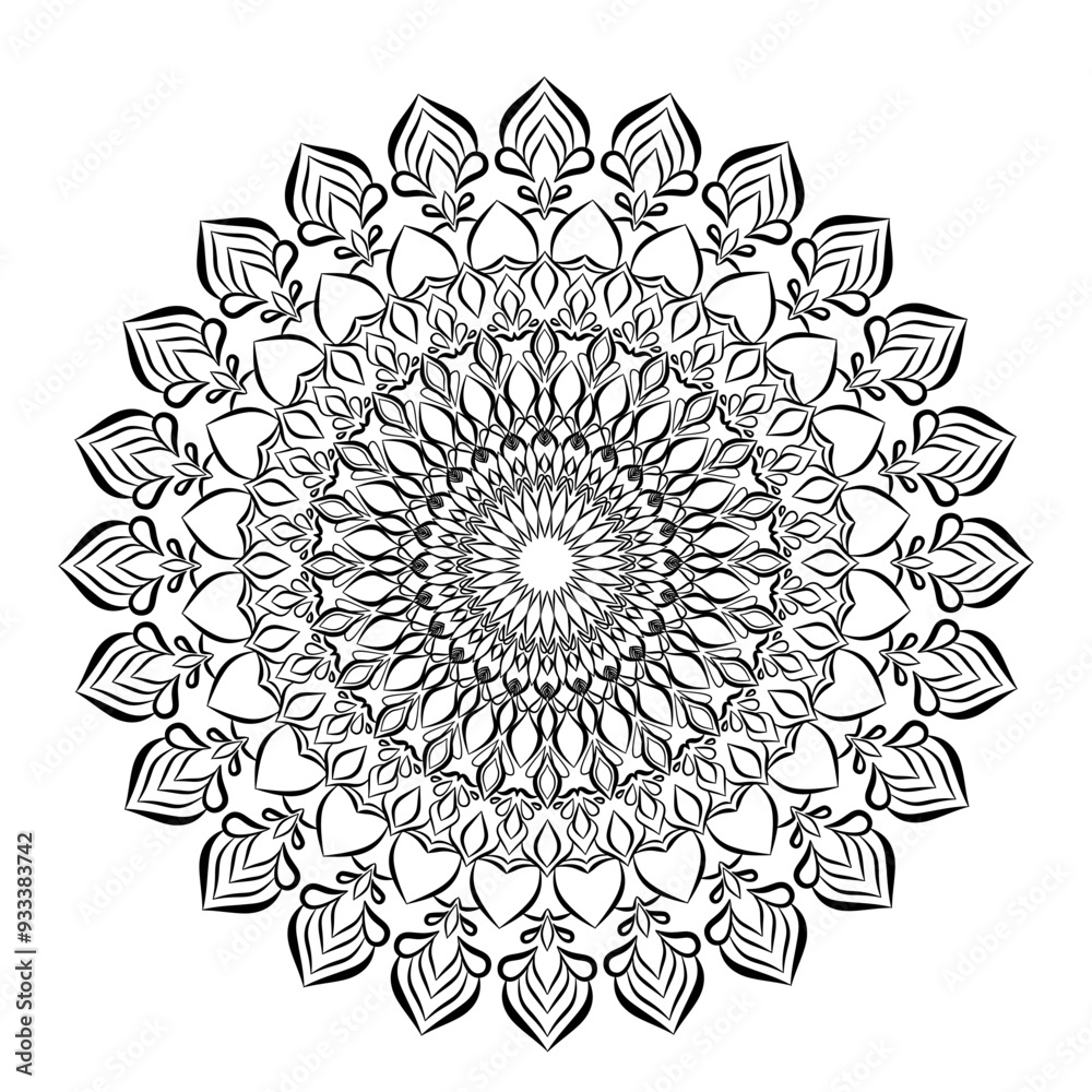 Beautiful floral pattern mandala art isolated on a white background ...