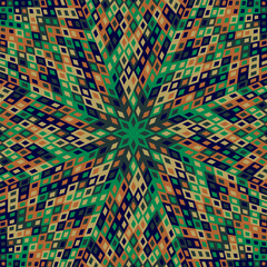 Poster - Abstract dynamic colorful pattern mosaic background design - hypnotic circular vector graphic with geometric shapes