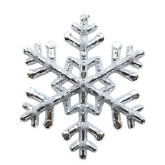 Wall Mural - [transparent background png]silver glitter snowflake christmas ornament