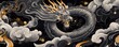 © Art_You - Magnificent Chinese dragon illustration with intricate details and swirling clouds in elegant vector art style