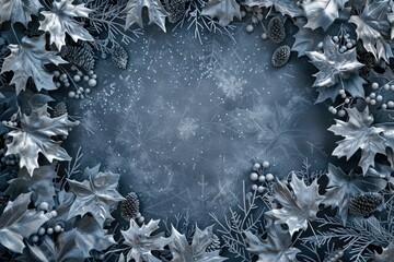 Poster - A close-up shot of a natural wreath made from leaves and berries